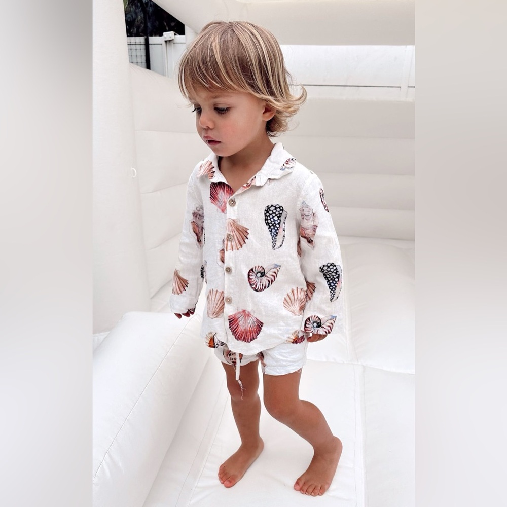 Show Me Your Mumu Mini - Lil Easy Shorts - Shell Linen